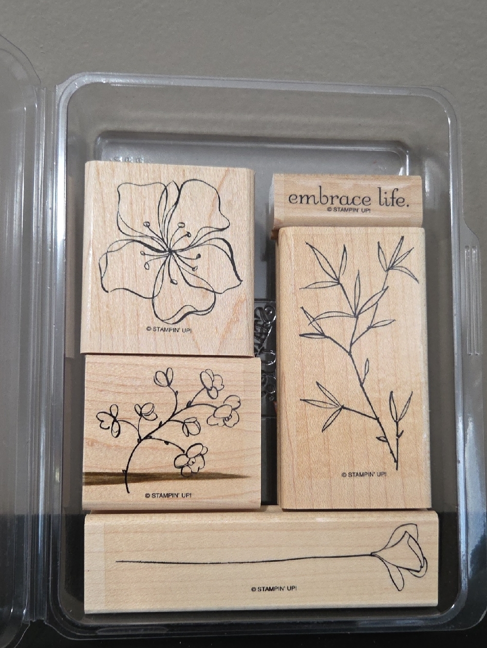 Embrace life Stampin Up rubber stamp set of 5